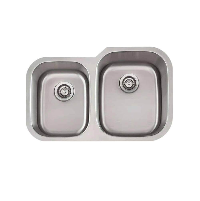 Lenova - Undermount Double Bowl 32'' x 20-3/4'' x 9/8'' - Brushed Satin