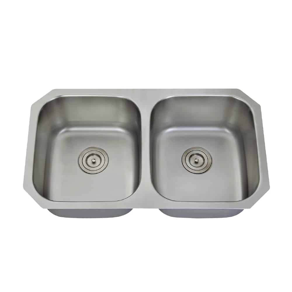 Lenova - Undermount Double Bowl 29-1/8'' x 18-1/2'' x 8'' - Brushed Satin