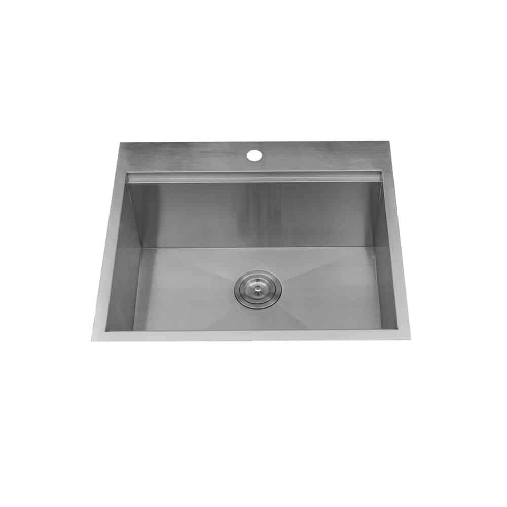 Lenova - Top Mount Single Bowl 25'' x 22'' x 10'' - Brushed Satin