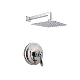 Lenova - 2PC - Shower Set Includes: Shower Head Square 8'' Thermostatic/Pressure Valve Trim Kit - Square - Brushed Nickel