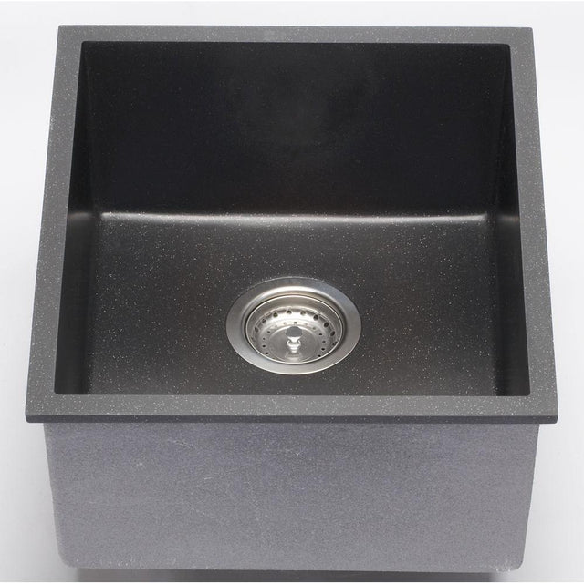Lenova - NOVAGRANITE Composite Black Kitchen Sink 15-1/2''