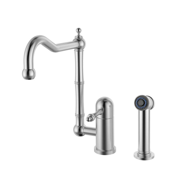 Lenova - Solid 304 stainless steel kitchen faucet with side spray