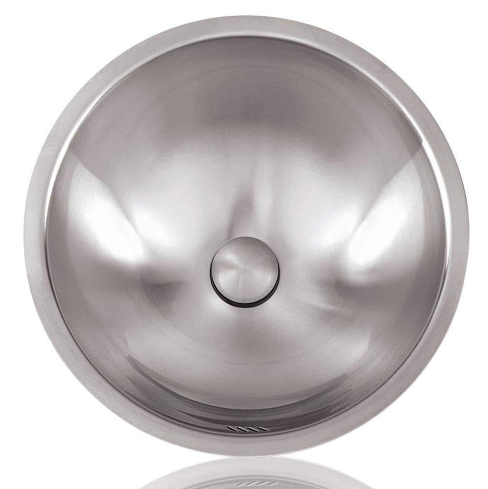 Lenova - Stainless Steel Round 18 Gauge Undermount/Top Mount Bathroom Sink