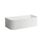 Laufen - Bathtub, with wall connection at the back, solid surface material Sentec, with integrated overflow, Matte Satin Finish - Glossy White