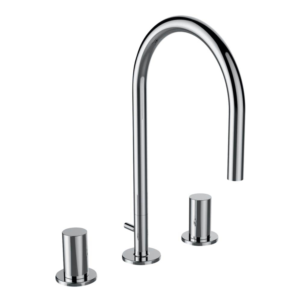 Laufen - 3-hole, Projection 6-1/2'', Swivel Spout, W/O Pop-up Waste With Rod - Chrome