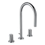 Laufen - 3-hole, Projection 6-1/2'', Swivel Spout, W/O Pop-up Waste With Rod - Chrome