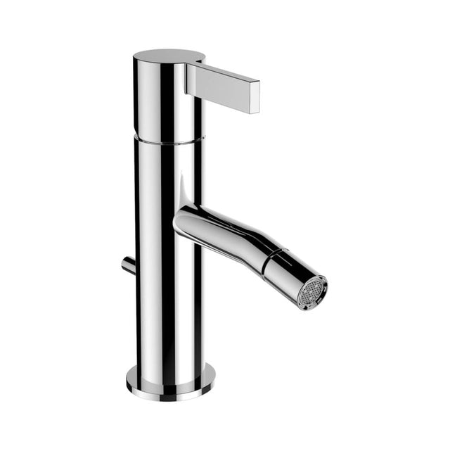 Laufen - Single Lever Bidet Mixer, Projection 4-3/8'', Fixed Spout, Without Pop-up Waste With Rod - Chrome