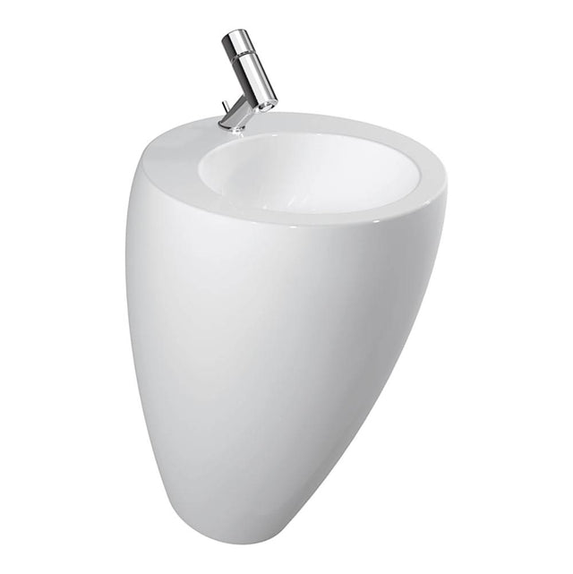 Laufen - Washbasin With Integrated Pedestal, With Wall Connection, Incl. Ceramic Waste Cover - Matte White