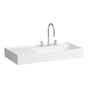 Laufen - Washbasin, shelf left, with concealed outlet, w/o overflow - Always Open Drain, wall mounted, ground bottom - Matte Gray