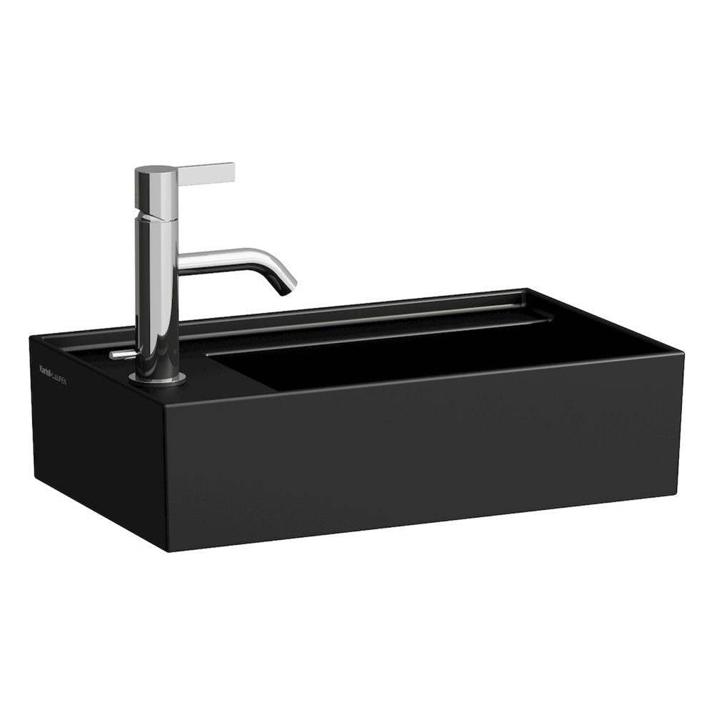 Laufen - Small washbasin, tap bank left, with concealed outlet, w/o overflow, wall mounted
