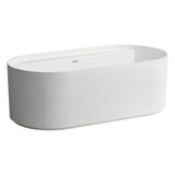 Laufen - Freestanding bathtub with relief with Integrated Overflow and Center Drain, made of Marbond Mineralcast material, Glossy Finish - Glossy White