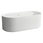 Laufen - Freestanding bathtub with relief with Integrated Overflow and Center Drain, made of Marbond Mineralcast material, Glossy Finish - Glossy White