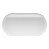 Freestanding bathtub with relief with Integrated Overflow and Center Drain, made of Marbond Mineralcast material, Glossy Finish