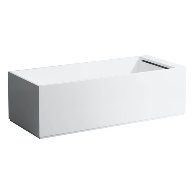 Laufen - Freestanding bathtub, made of Sentec solid surface, with tap bank on right-hand side, with slot overflow/front overflow, with lifting system - White