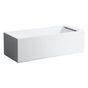 Laufen - Freestanding bathtub, made of Sentec solid surface, with tap bank on right-hand side, with slot overflow/front overflow, with lifting system - White