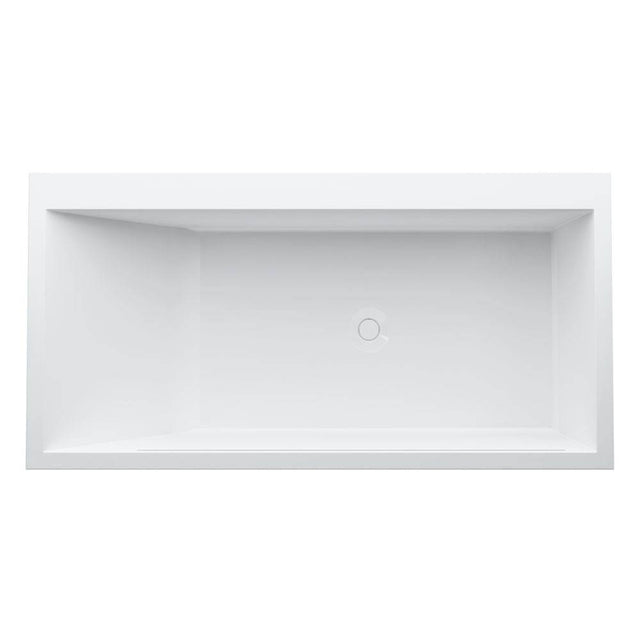 Laufen - Freestanding bathtub, made of Sentec solid surface, with tap bank on left-hand side, with slotted overflow/front overflow, with lifting system - White