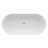 Freestanding bathtub, made of Sentec solid surface, with integrated overflow/front overflow and feet, Matte Satin Finish