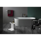 Freestanding bathtub, made of Sentec solid surface, with integrated overflow/front overflow and feet, Matte Satin Finish