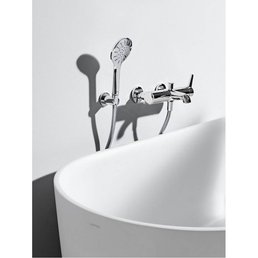 Freestanding bathtub, made of Sentec solid surface, with integrated overflow/front overflow and feet, Matte Satin Finish