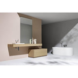 Freestanding bathtub, made of Sentec solid surface, with integrated overflow/front overflow and feet, Matte Satin Finish