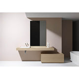 Freestanding bathtub, made of Sentec solid surface, with integrated overflow/front overflow and feet, Matte Satin Finish