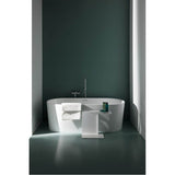 Freestanding bathtub, made of Sentec solid surface, with integrated overflow/front overflow and feet, Matte Satin Finish