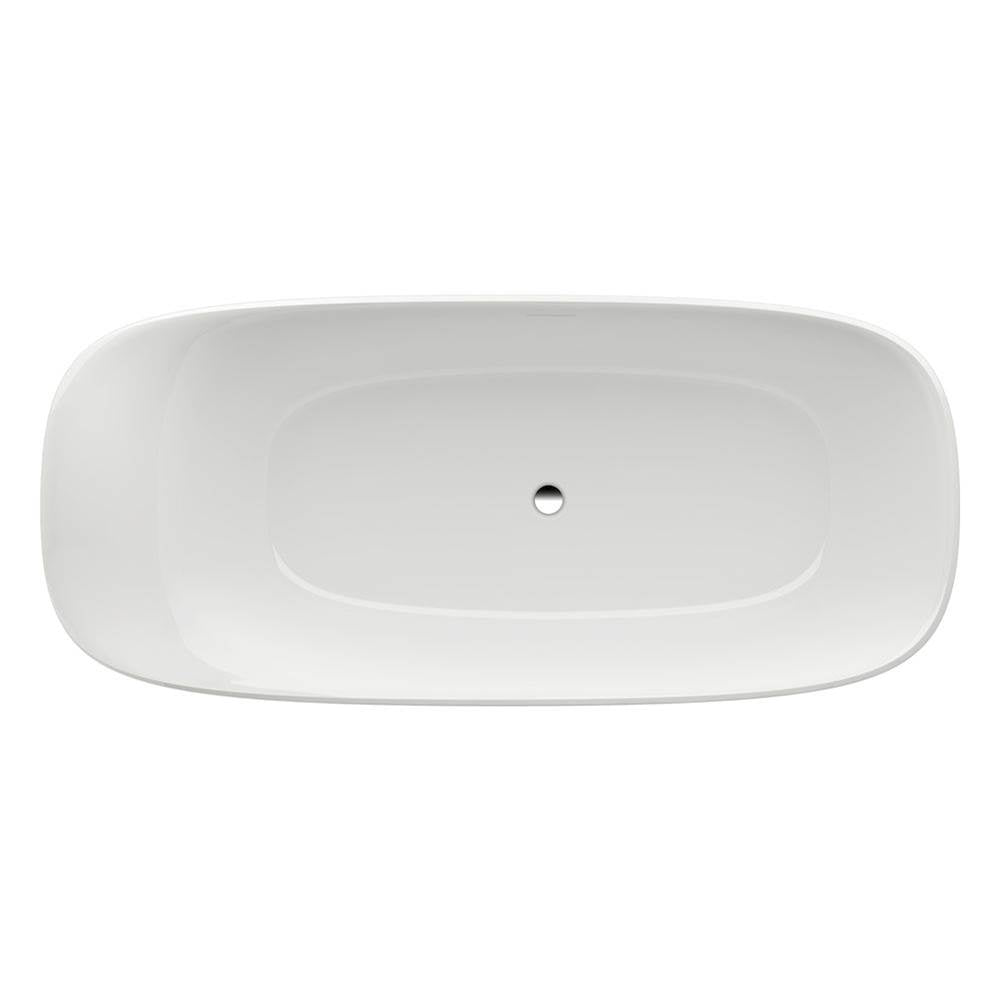 Freestanding bathtub, made of Sentec solid surface, with integrated head rest, Matte Satin Finish