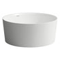 Laufen - Freestanding bathtub, made of Sentec solid surface, with integrated overflow/front overflow and feet, Matte Satin Finish - Glossy White