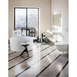 Freestanding bathtub, made of Sentec solid surface, with integrated overflow/front overflow and feet, Matte Satin Finish