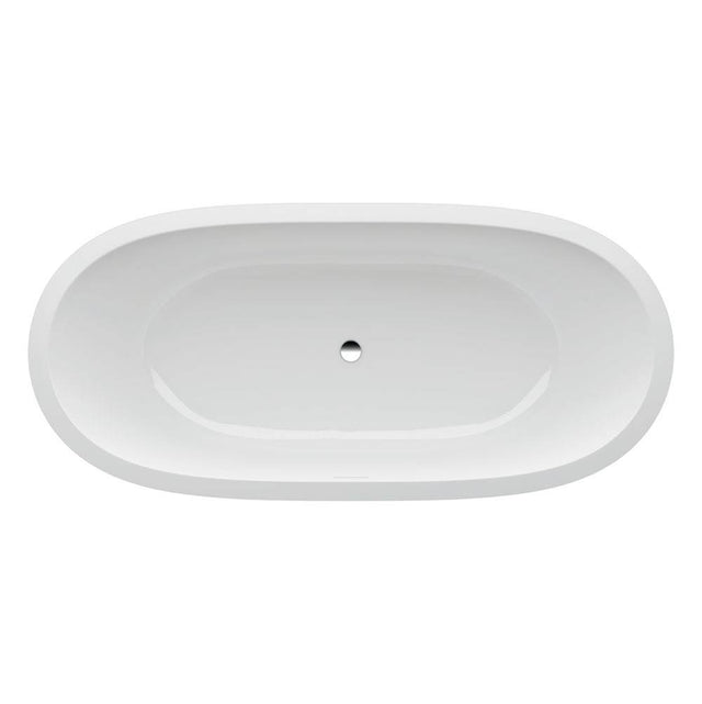 Laufen - Bathtub, built-in bath, with centered outlet, with frame, made of Sentec solid surface, Matte Satin finish - Glossy White