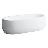 Laufen - Freestanding bathtub, made of Sentec solid surface, with centered outlet, with lifting system, Matte Satin finish - Glossy White