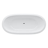 Freestanding bathtub, made of Sentec solid surface, with centered outlet, with lifting system, Matte Satin finish
