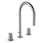 Laufen - 3-hole basin mixer, projection 6-/1/2'', swivel spout, with pop-up waste lever, with pop-up waste - Chrome