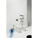 Toilet roll holder, 7-1/4'', including bowl ''disc'', transparent crystal