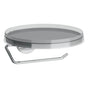 Laufen - Toilet roll holder, 7-1/4'', including bowl ''disc'', transparent crystal - Chrome
