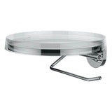 Toilet roll holder, 7-1/4'', including bowl ''disc'', transparent crystal
