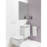 Small washbasin, tap bank left, wall mounted