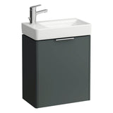 Laufen - Vanity Only, 1 door, door hinge left, matching small washbasin 815955 - Traffic Grey