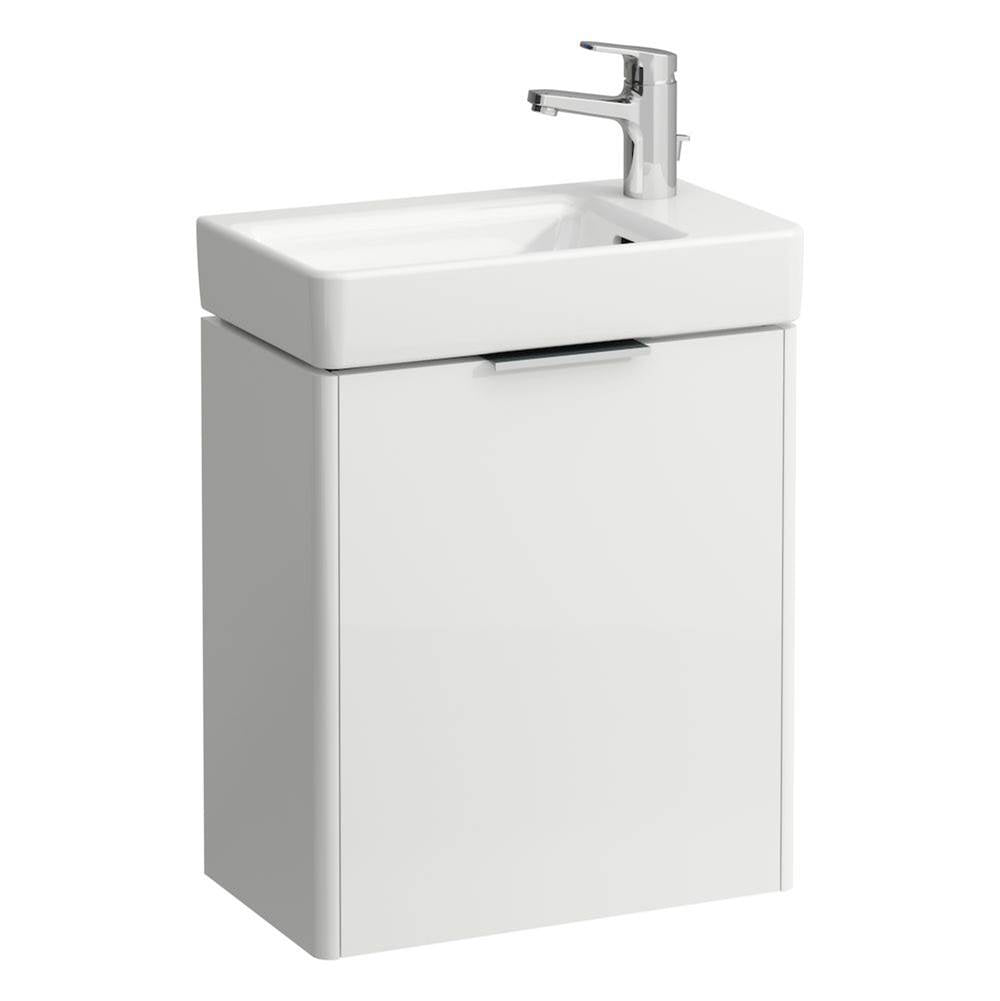 Laufen - Vanity Only, 1 door, door hinge right, matching small washbasin 815954 - White Glossy