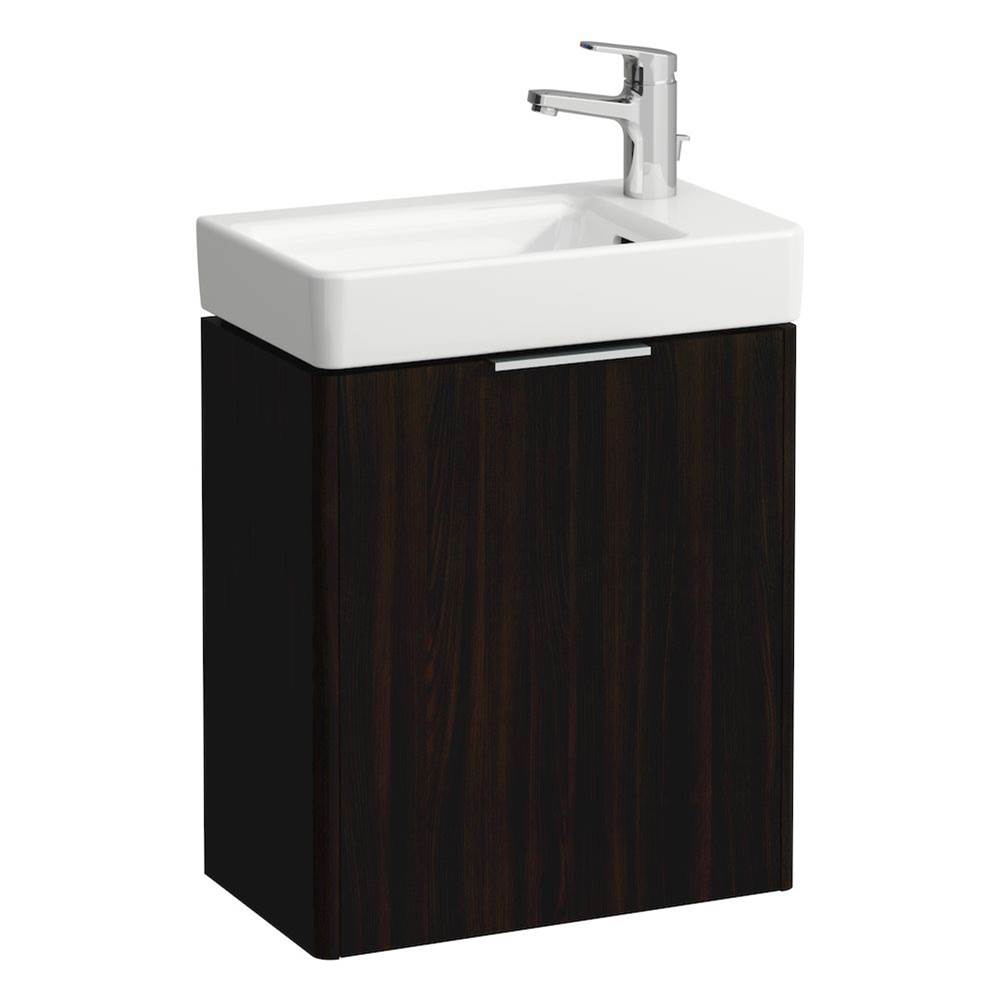 Laufen - Vanity Only, 1 door, door hinge right, matching small washbasin 815954 - Dark Elm Brown