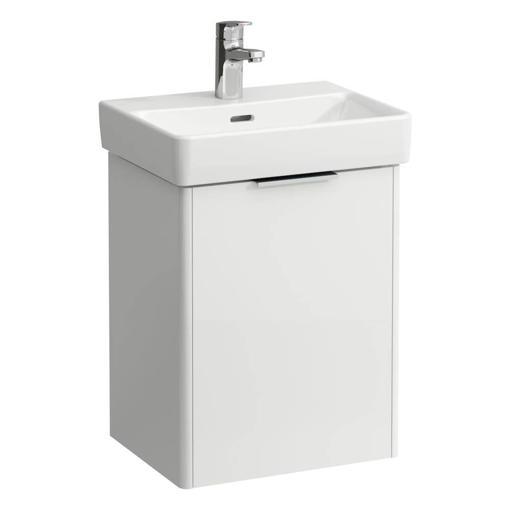 Laufen - Vanity Only, 1 door, door hinge left, incl. drawer organizer, matching small washbasin 815961 - White Glossy