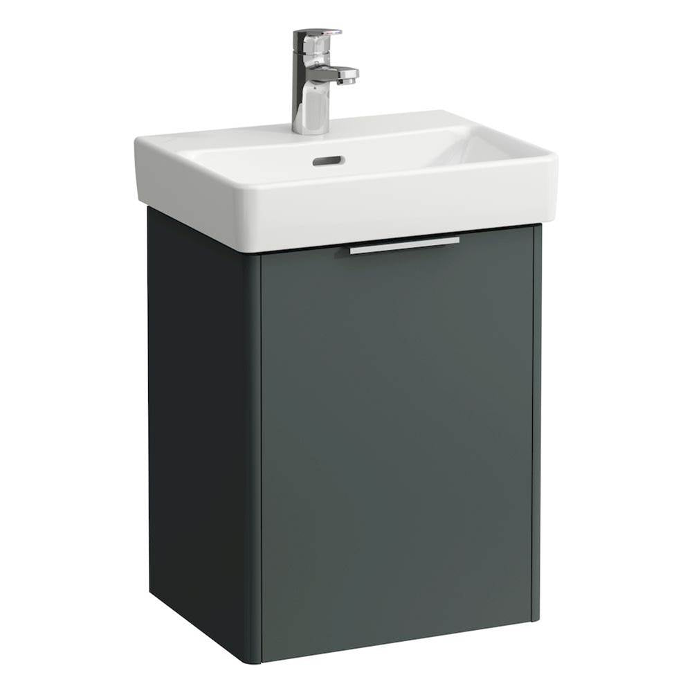 Laufen - Vanity Only, 1 door, door hinge left, incl. drawer organizer, matching small washbasin 815961 - Traffic Grey