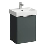 Laufen - Vanity Only, 1 door, door hinge right, incl. drawer organizer, matching small washbasin 815961 - Traffic Grey