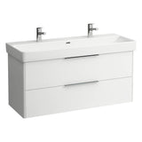 Washbasin, also usable as double washbasin, wall mounted
