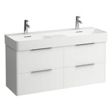Laufen - Vanity Only, with 4 drawers, incl. 2 drawer organizers, matching double washbasin 814282 - White Matte