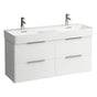 Laufen - Vanity Only, with 4 drawers, incl. 2 drawer organizers, matching double washbasin 814282 - White Matte