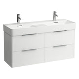 Laufen - Vanity Only, with 4 drawers, incl. 2 drawer organizers, matching double washbasin 814282 - White Glossy