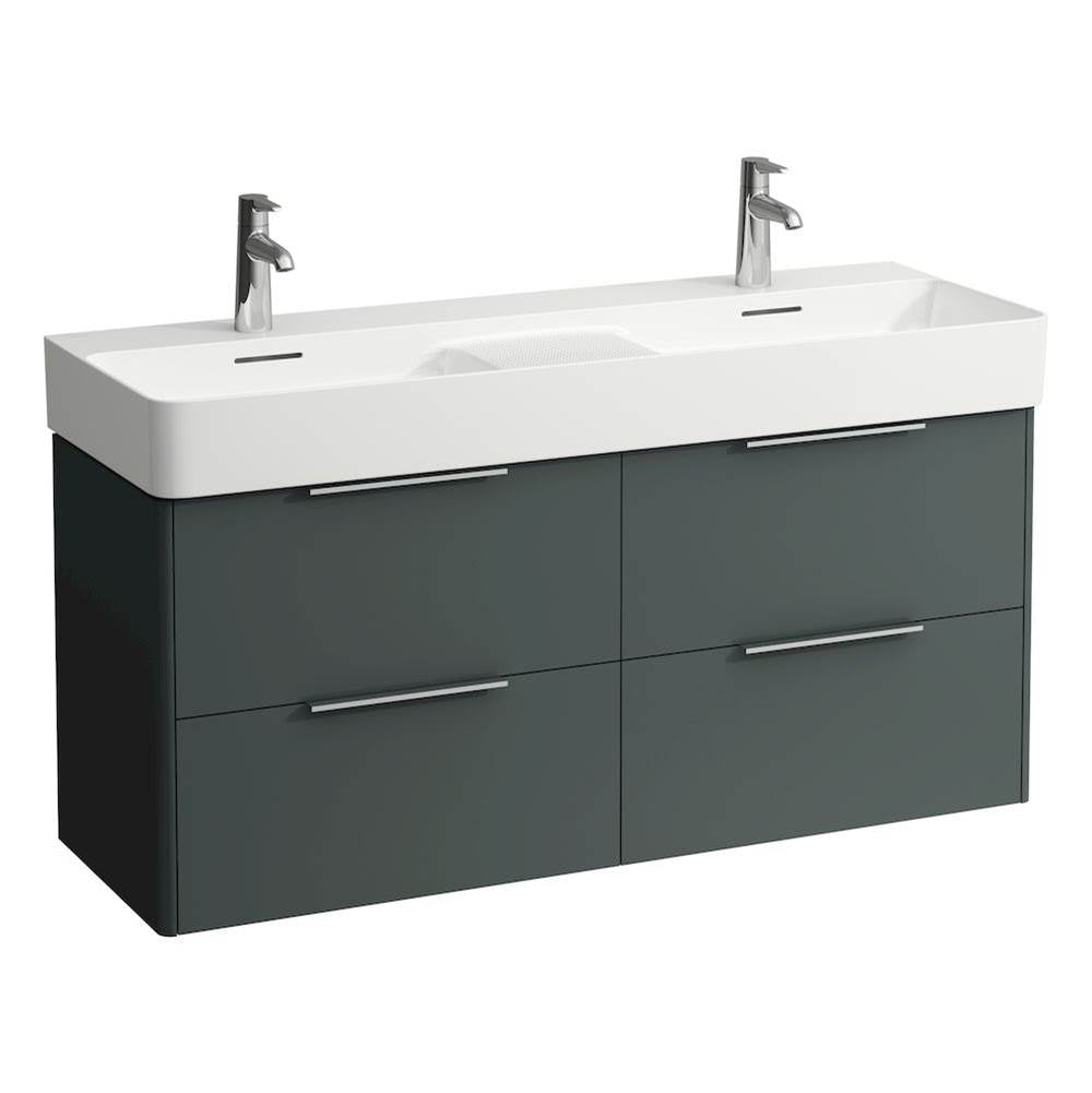 Laufen - Vanity Only, with 4 drawers, incl. 2 drawer organizers, matching double washbasin 814282 - Traffic Grey