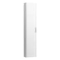 Laufen - Tall Cabinet, with small projection, 1 door, door hinge left, 1 fixed shelf, 4 glass shelves, design matching vanity units - White Matte