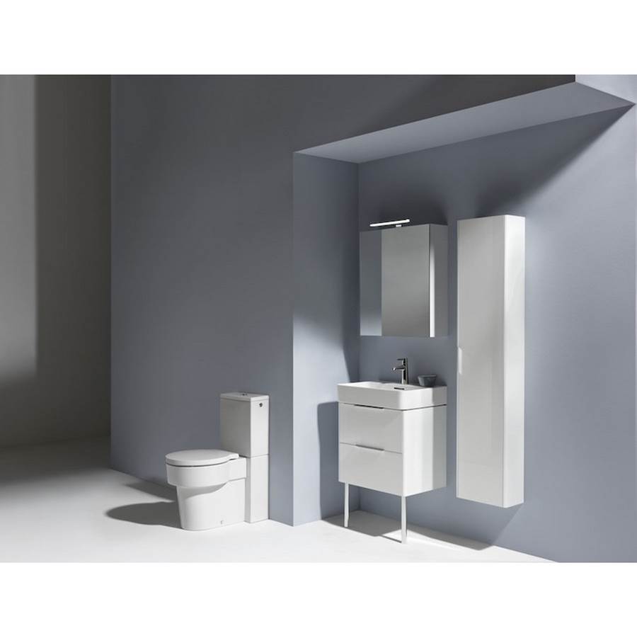 Tall Cabinet, with small projection, 1 door, door hinge left, 1 fixed shelf, 4 glass shelves, design matching vanity units
